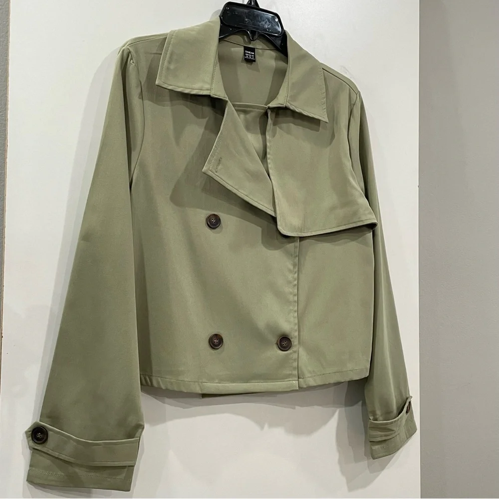 Shein, Sage Green Trench, Size 6